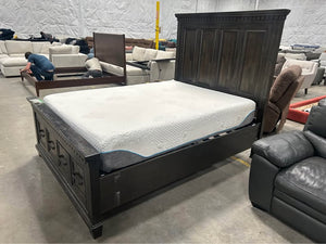 Dark Brown Queen Storage Bed Frame w/Health Care Mattress