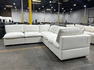 Albany Park Kova Box Cushion Corner Sectional (Frost Performance Linen)