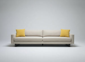 American Leather 102'' Modern Light Gray Sofa