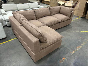Albany Park Kova 122'' Sofa w/Ottoman (Mocha Performance Bouclé)