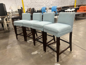 (Set of 4) Powder Blue Counter-Height Stools
