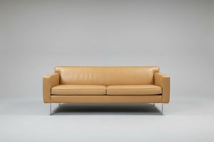 American Leather 81'' Yellow MCM Sofa