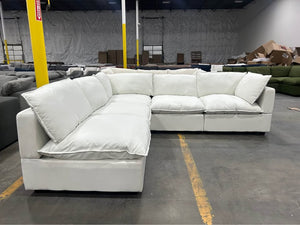 Albany Park Kova Box Cushion Corner Sectional (Frost Performance Linen)