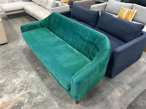 Emerald Green Velvet 74'' MCM Sofa