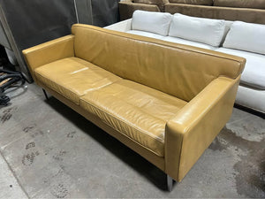 American Leather 81'' Yellow MCM Sofa