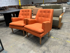 Burnt Orange MCM Accent Chair Set