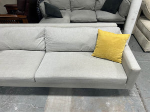 American Leather 102'' Modern Light Gray Sofa