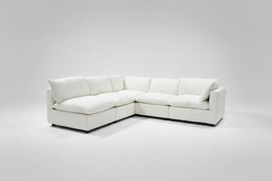 Albany Park Kova Box Cushion Corner Sectional (Frost Performance Linen)