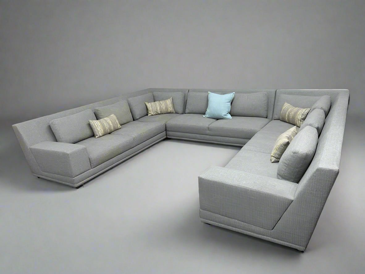 Large U-Shaped Gray Scandinavian Designs Sectional