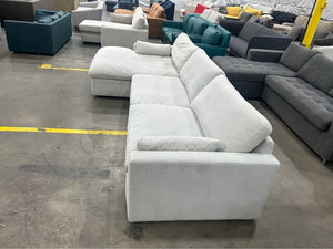 Ashley Signature Sophie 3-Pc Sectional Sofa Chaise (Sky Grey)