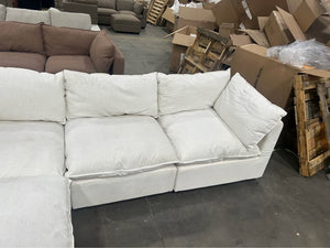 Albany Park 122'' Kova Pillow Cushion Sofa + Ottoman (Oyster White)