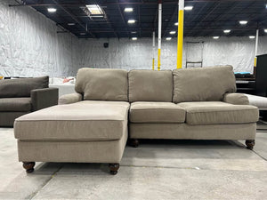 Classic 2-Pc English Roll Arm Chaise Sectional