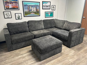 Charcoal Corded Velvet LoveSac (5 base/7 side)