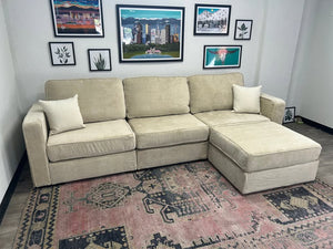 Tan Combed Chenille LoveSac Sactional