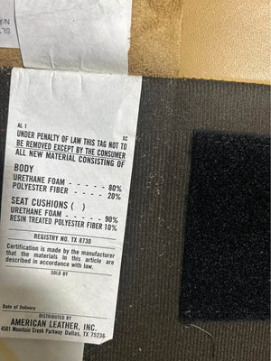 American Leather 81'' Yellow MCM Sofa