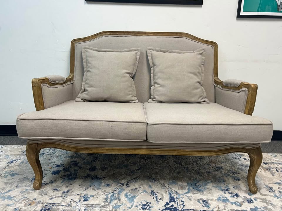 Baxton Studio Gray Constanza Classic French Loveseat