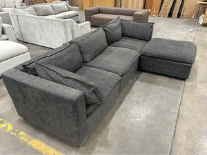 Albany Park 122'' Kova Box Cushion Sectional (Charcoal)