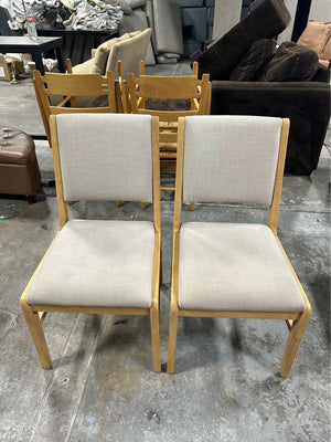2-Pc Contemporary Beige Dining Chair Set