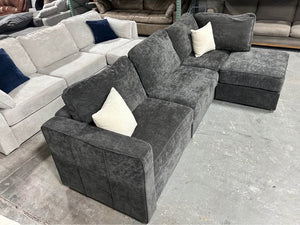 Charcoal Corded Velvet LoveSac (4 base/5 side)