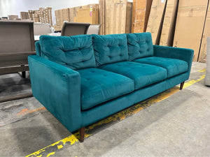 Lillian August Diani Fabric Sofa (Teal Velvet)
