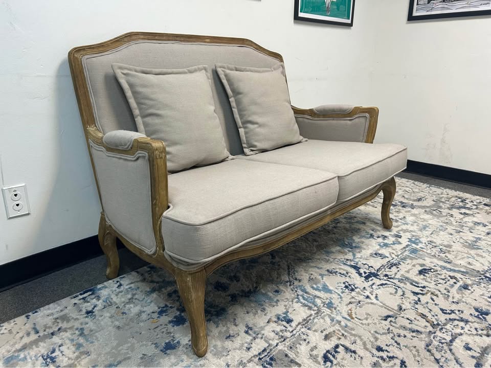 Baxton Studio Gray Constanza Classic French Loveseat