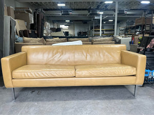 American Leather 81'' Yellow MCM Sofa