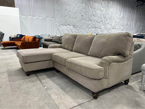 Classic 2-Pc English Roll Arm Chaise Sectional