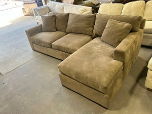 Crate & Barrel Taupe Axis 2-Pc Chaise Sectional