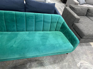 Emerald Green Velvet 74'' MCM Sofa