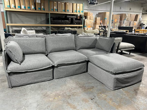 Anabei 4-Pc Modular Gray Cloud Sectional