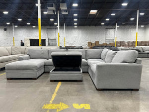 Thomasville U-Shaped Chaise Sectional w/Storage Ottoman