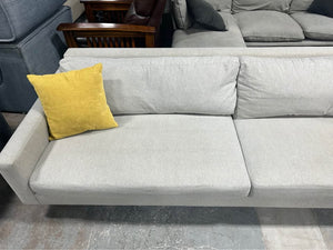 American Leather 102'' Modern Light Gray Sofa