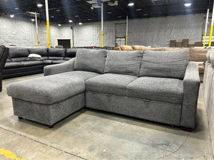 Coddle Aria Fabric Sleeper Sofa w/Reversible Chaise & Storage