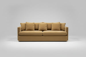 Crate & Barrel 83'' Lounge Sofa (Camel Performance Velvet)