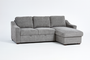 Coddle Aria Fabric Sleeper Sofa with Reversible Chaise and Storage