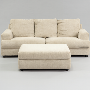 Deep Beige Sofa w/ Ottoman