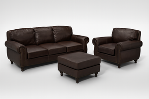 Mortara 4-Piece Leather Sectional