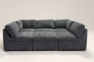 Tisdale 6-Piece Gray Fabric Sectional