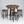 Rustic Industrial Round Counter-Height Dining Table Set with 4 Backless Stools