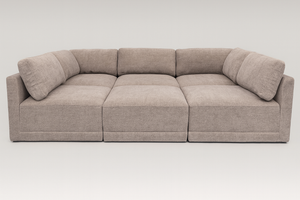 Thomasville Fallon Modular Sectional 6-piece Gray with Ottoman