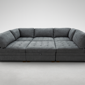 Tisdale 6-Piece Fabric Sectional – Gray