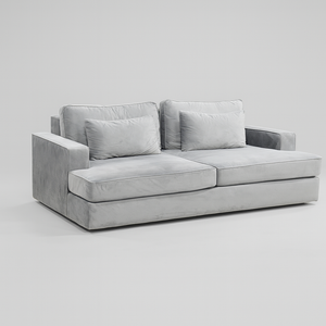 SOFT Double Chaise Sofa (Gray Velvet)