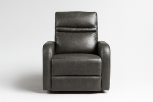 Grey Leather Glider Recliner Chair