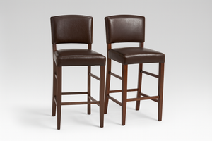 Dark Brown Leather Bar Stools