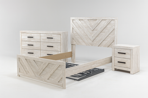 White Bedroom Set (Full Bed-frame, Dresser and Nightstand)