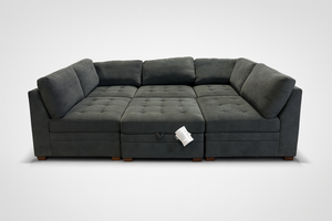 Tisdale 6-Piece Gray Fabric Sectional