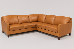 West Park Sectional - Brown Leather