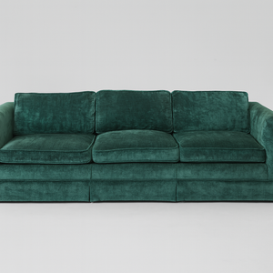 1960s Vintage Green Velvet Sofa