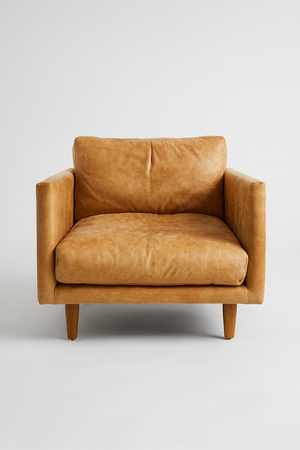 Tan Leather MCM Accent Chair