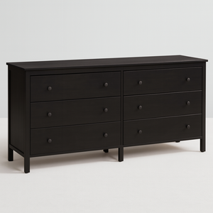 Modern Black 6-Drawer Dresser
